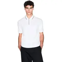 Armani Exchange para homem. XM001557AF10363U0009 Polo elástico branco (XS), Casual, Algodão, Manga curta