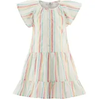 Happy girls Vestido creme / azul claro / amarelo / alperce
