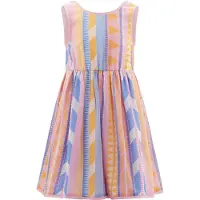 Happy girls Vestido azul claro / amarelo / rosa escurecido