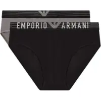 Emporio Armani para homem. EM000251_AF18893 Conjunto 2 Cuecas básicas preto, cinzento (L), Casual, Cinza, Viscoso