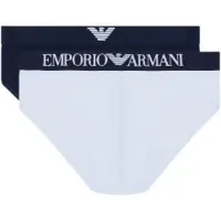 Emporio Armani para homem. EM000251_AF18881 Conjunto 2 Calcinhas de costura branco, azul marinho (M), Homewear, Algodão