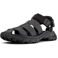 Camper para homem. K101090-001 Drift Trail Sandal sandália de couro preto (42), Plano, Velcro, Casual
