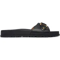 Ralph Lauren para mulher. 802982883002 Tasha Flip Flop Leather Sandals preto (36), Couro, Plano, Nenhum, Casual