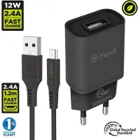 Muvit For Change Carregador De Parede Usb 2.4a 12w
