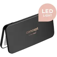 Concept Espelho de bolso cosmético iluminado por LED preto KZ2020