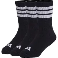 Adidas Embalagem com 3 pares de Meias de Cano Médio Amortecidas 3 Riscas para crianças