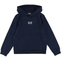 EA7 para menino. 7B000024_AF10380 Camisola com capuz em algodão azul-marinho Core Identity com capuz (12Años= 154cm), Casual, Esportivo, Mul