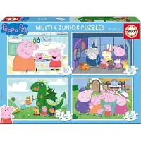 Educa Multi 4 Júnior 20-40-quebra-cabeça Peppa Pig 60-80 Peças