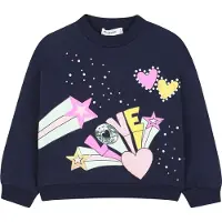 Billieblush para menina. U21603 Sweatshirt Love navy (10Y= 138cm), Casual, Algodão, Marinho, moda infantil