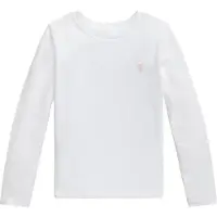 Ralph Lauren para menina. 312841122030 Camiseta de malha jersey branco (3años= 94/100cm), Casual, Algodão, Manga comprida, moda infanti