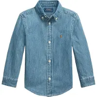 Ralph Lauren para menino. 322713843001 Camisa de tecido jeans de algodão azul (1.5años= 88/93), Casual, Manga comprida, moda infantil