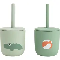 Done by Deer Pacote De 2 Copos Com Canudos Silicone Playground