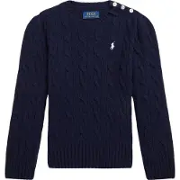 Ralph Lauren para menina. 312877375008 Suéter de lã e caxemira marinho (4años= 102/108cm), Casual, Manga comprida, moda infantil