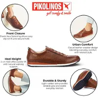 Pikolinos para homem. M2A-6252 Sapatos de couro castanho Liverpool M2A (45), Marrom, Cordão, Casual