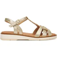 Pikolinos para mulher. W9B-0789CL Sandálias de couro Roquetas douradas (41), Bege, 1 a 3cm, Fivela, Casual