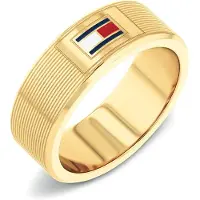 Tommy Hilfiger Stylish gold-plated steel Anello H-Link 2790686 - Circuit: 62 mm