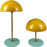 Dyberg Larsen Candeeiro de mesa LED recarregável Along, curry, conjunto de 2