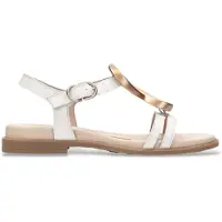 Hispanitas para mulher. HV264765 Sandálias Bali em branco (39), Couro, Plano, 1 a 3cm, Fivela, Casual