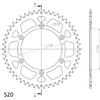 Supersprox Roda Dentada Traseira Aluminium Husqvarna 520x52 Ral1512x52blk