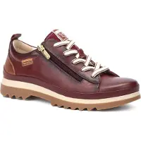Pikolinos para mulher. W3W-6979 Sapatilhas de couro castanho Vigo (39), Marrom, Plano, Cordão, Casual