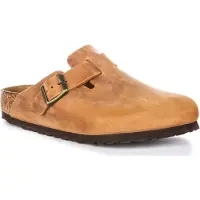 Birkenstock Sapato aberto 'Boston Leoi' conhaque