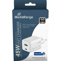 MediaRange Carregador De Parede Usb-a E Usb-c 45w