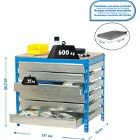 Simonwork (bancos De Trabajo) Bancada De Trabalho Bt5 6box 842x1210x760 Mm
