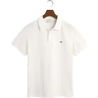 Gant para homem. 2220 Polo Piqué Slim Fit Shield branco (L), Casual, Algodão, Clássico, Manga curta