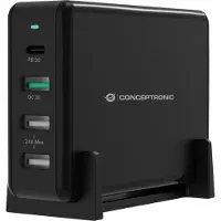 Conceptronic Carregador De Parede Usb-a E Usb-c Ozul01b Pd 3 65w
