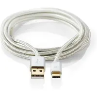 Nedis Cabo Usb 2.0 Cctb60600al20 Usb-a M-usb-c M 480mbs Trançado E Banhado A Ouro Ouro 2 M 15w