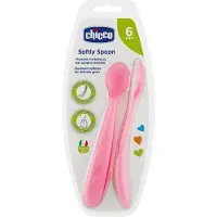 Chicco Cucchiaio in silicone Duplo Soft Pink 6m+ 2 unità — Cucchiaio per bambini