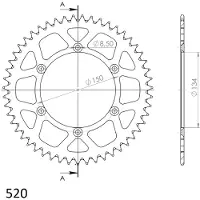 Supersprox Roda Dentada Traseira Aluminium Kawasaki 520x48 Ral460x48blk