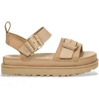 Ugg para mulher. 1167392 Sandálias de couro Goldenstar Villa mostarda (36), Plano, Fivela, Casual