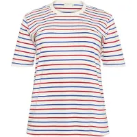 KAFFE CURVE Camisa 'Winni' creme / azul escuro / vermelho vivo