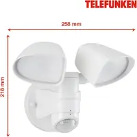 Telefunken Projetor de parede exterior com sensor LED Bilbao 2 lâmpadas branco