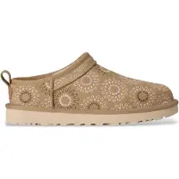 Ugg para mulher. 1178192 Botins Classic Micro Sun Stitch em pele castanho claro (36), Couro, Marrom, Plano, Nenhum, Casual