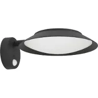 Eglo Candeeiro de parede LED solar Cerrisi, largura 10,5 cm, preto, sensor