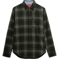 Superdry para homem. M4011047A Camisa verde lenhador (XL), Casual, Algodão, Manga comprida