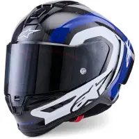 Alpinestars S-R10 Arius Carbono Capacete Integral Carbono/Azul M preto