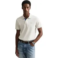 Gant para homem. 2062026 Pólo em piqué com contraste em branco (XL), Casual, Algodão, Clássico, Manga curta