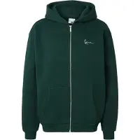 Karl kani Casaco em moletão 'Essential' verde escuro / branco