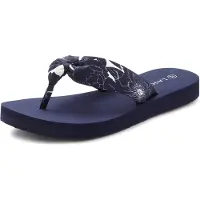 LASCANA Chinelos de dedo azul escuro / branco