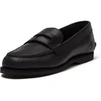Timberland para mulher. TB0A5MXNW021 Mocassins de pele Classic Boat pretos (36 W), Couro, Plano, Nenhum, Casual, Clássico