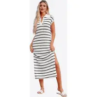 Imily Bela Vestido de malha preto / branco