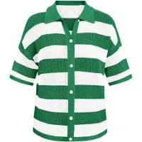 Imily Bela Casaco de malha verde / branco