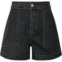 Imily Bela Calças de ganga preto denim