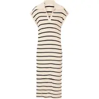 Imily Bela Vestido de malha bege / preto