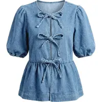 Imily Bela Blusa azul claro