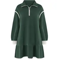 Imily Bela Vestido verde / branco