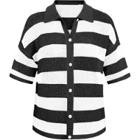 Imily Bela Casaco de malha preto / branco